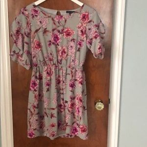 Gray dress with pink flowers